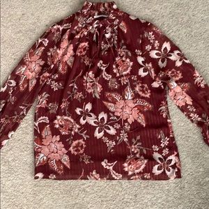 Maroon long sleeve blouse